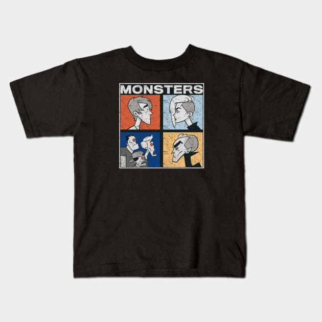 all time monsters Kids T-Shirt by Double D  